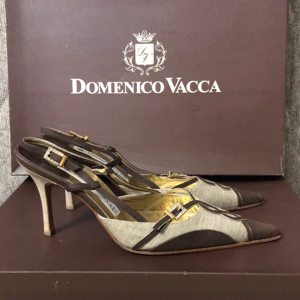 🌺DOMENICO VACCA SLINGBACK HIGH-HEELS SIZE 38